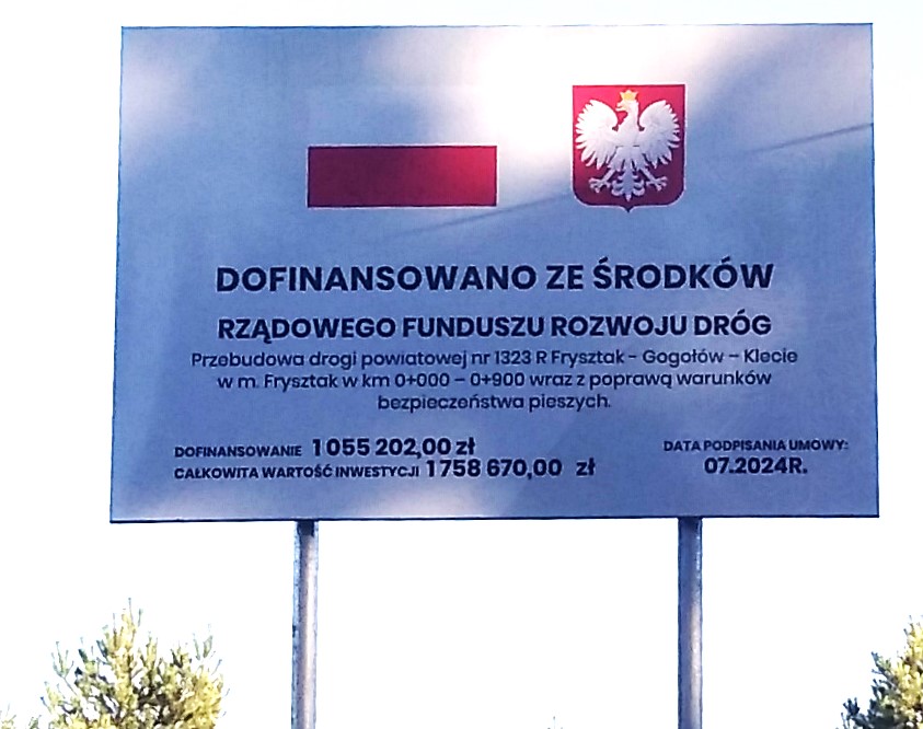 Zakończenie robót na drodze powiatowej nr 1323 R Frysztak – Gogołów - Klecie